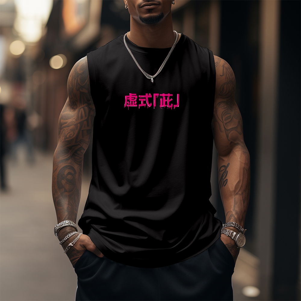Oversized Anime Print Gym Tank Top-comicclothing