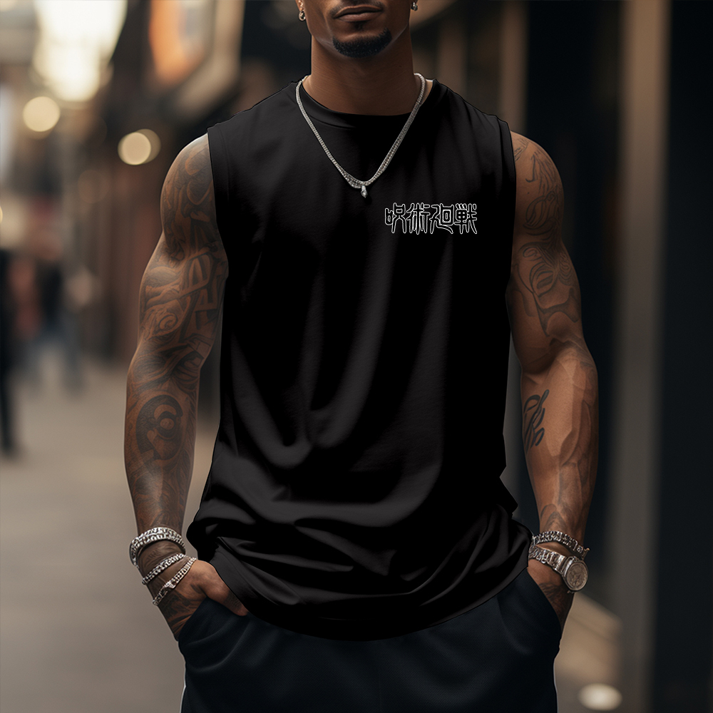 Casual Anime Print Gym Tank Top-comicclothing