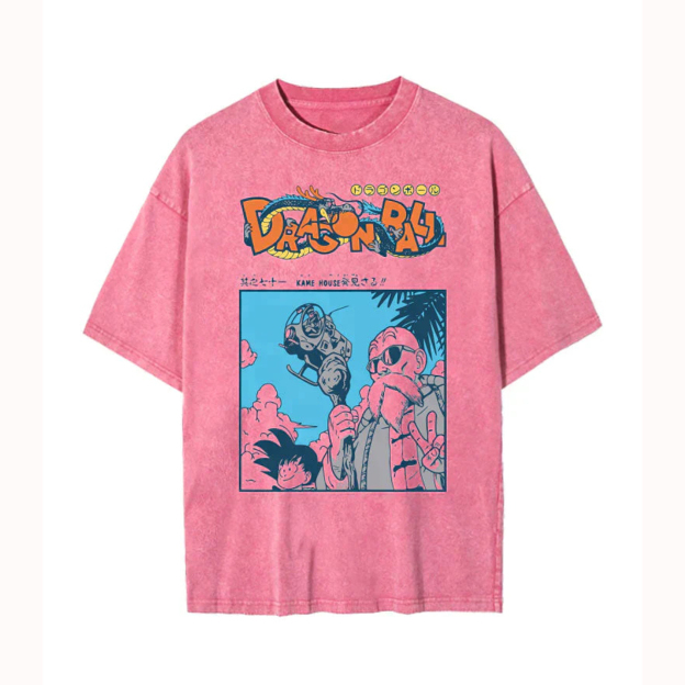 Unisex Anime Graphic Streetwear Vintage Washed T-shirt