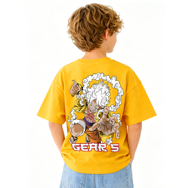 One Piece Graphic T-Shirt for Kids Cartoon Print Cotton Tee