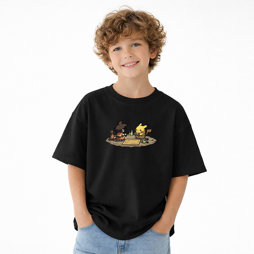 Pokémon Anime Graphic T-Shirt for Kids Cartoon Print Cotton Tee