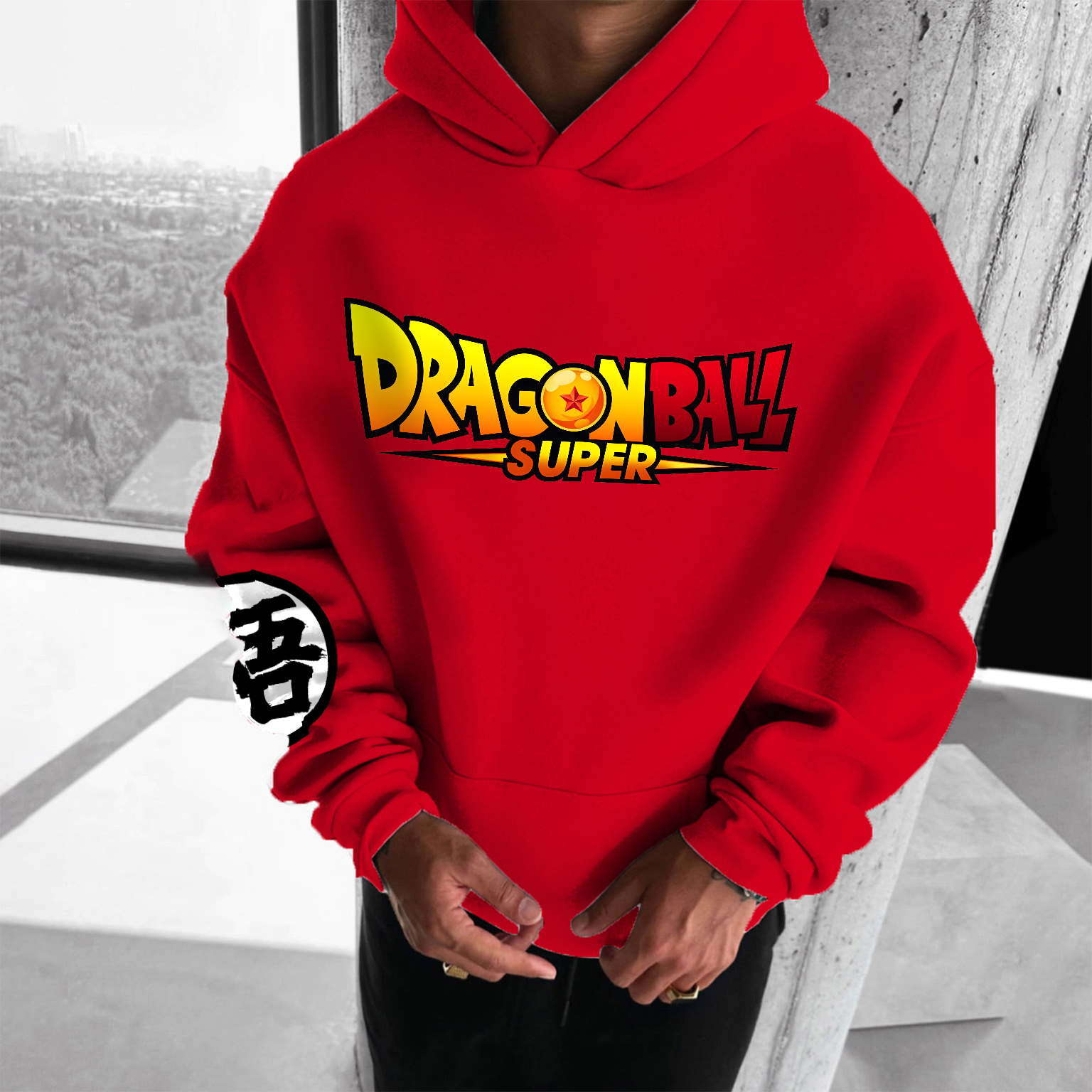 Unisex Anime Print Casual Oversized Hoodie