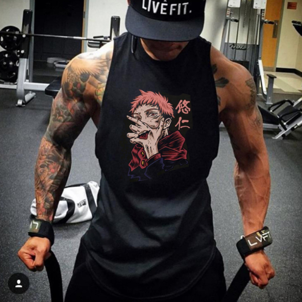 Men's Anime Personalized Print Fitness Tank Top-comicclothing