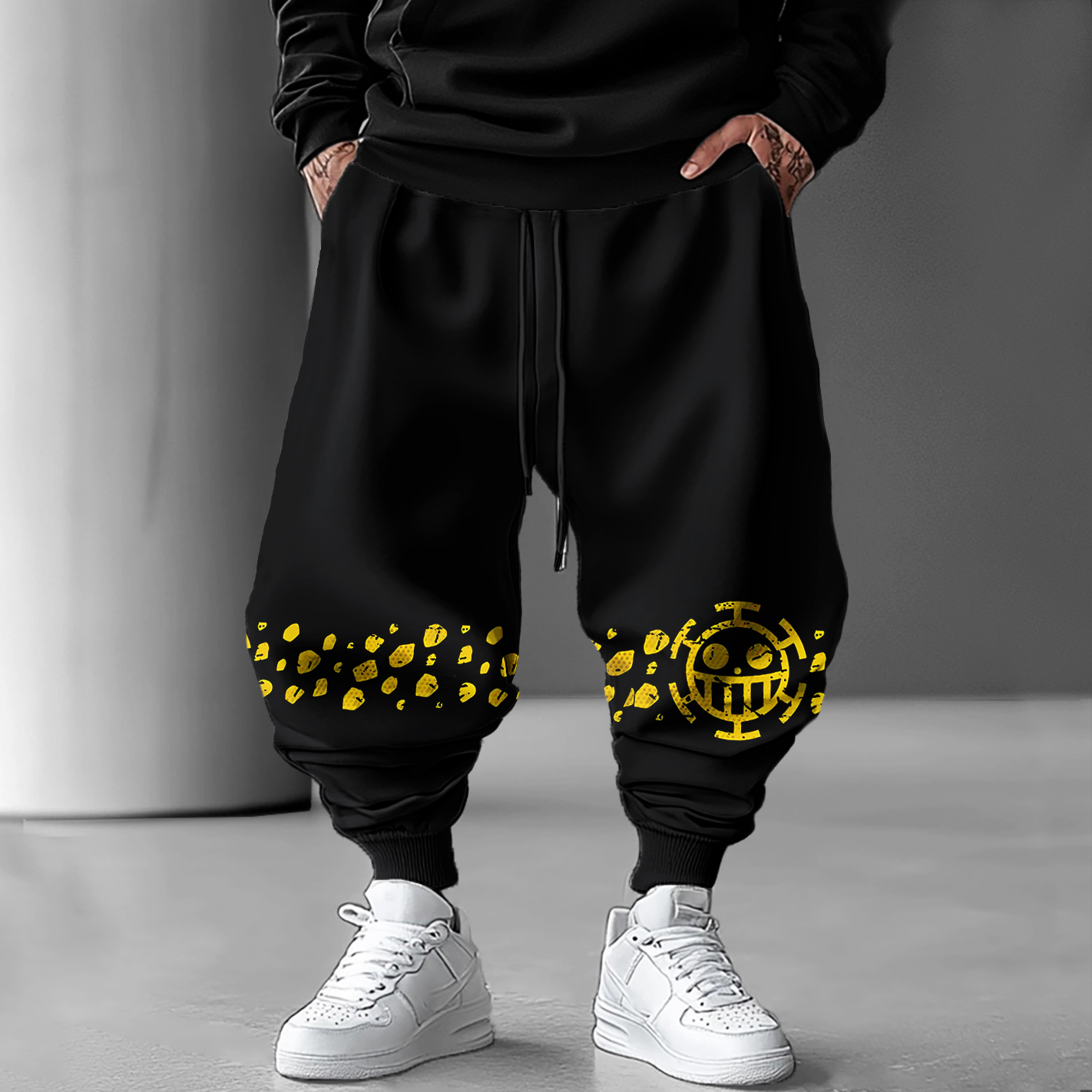 Unisex Anime-themed Casual Printed Oversized Harem Pants