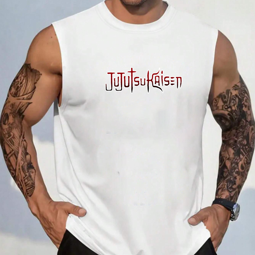 Casual Anime Print Fitness Tank Top-comicclothing