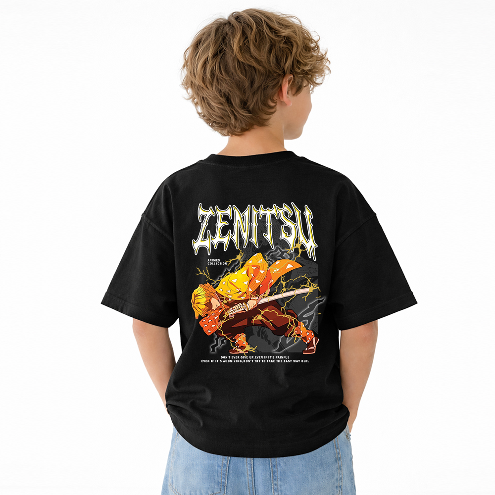 Demon Slayer Anime Graphic T-Shirt for Kids Cartoon Print Cotton Tee