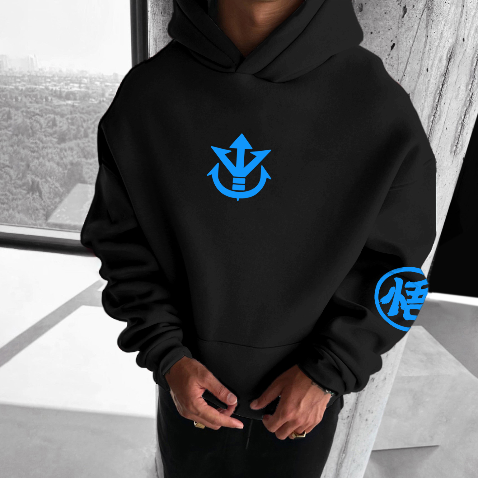 Unisex Anime Print Casual Oversized Hoodie