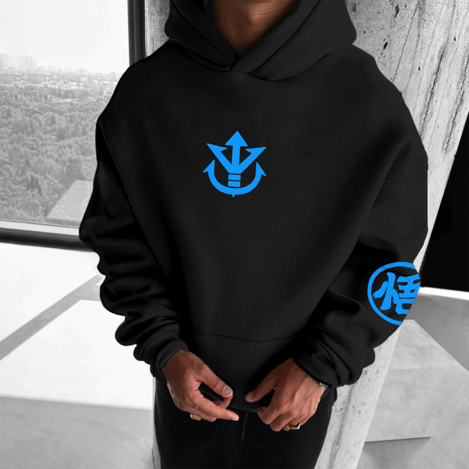 Unisex Anime Print Casual Oversized Hoodie