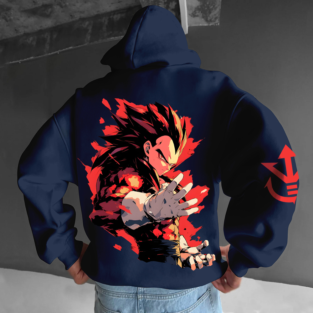 Oversized Unisex Anime Print Hoodie