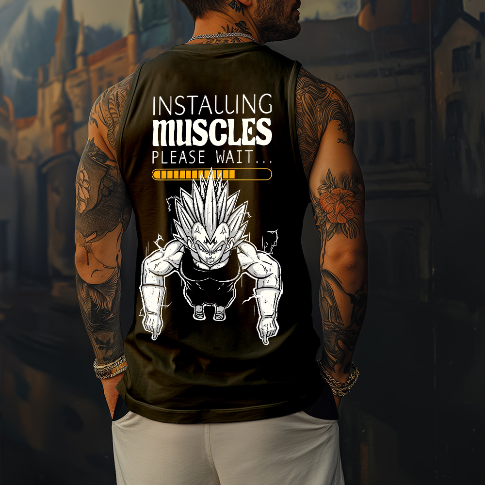 Men's Casual Dragon Ball Anime Printed Fitness Tank Top