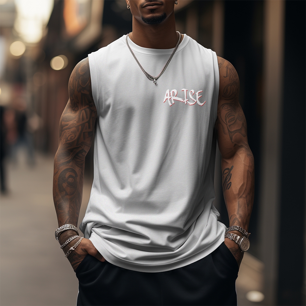 Oversized Anime Print Gym Tank Top