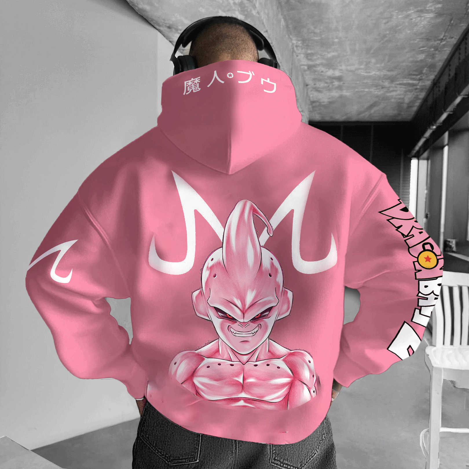 Oversized Unisex Anime Print Hoodie