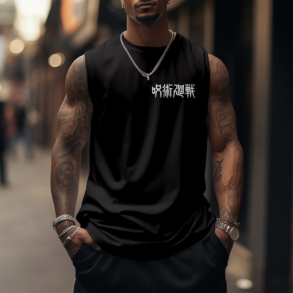 Oversized Anime Print Gym Tank Top-comicclothing