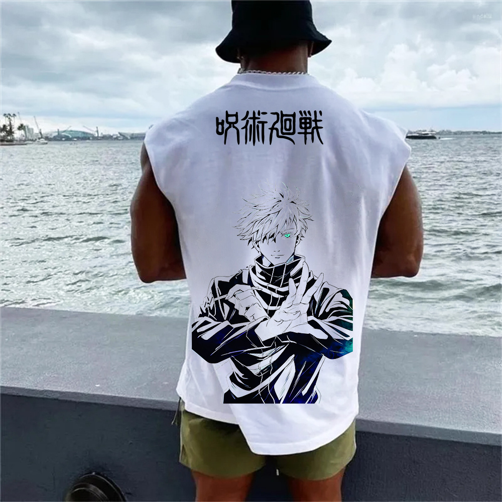 Oversized Jujutsu Kaisen Anime Print Tank Top-comicclothing