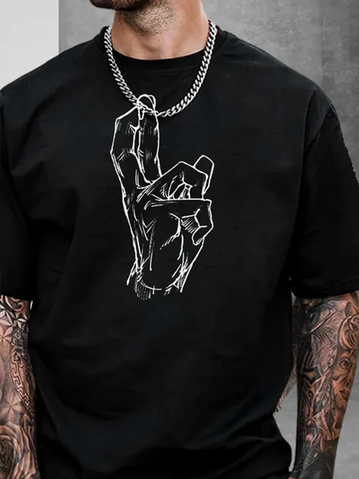 Men's Fitness Anime Reversible Large Print T-Shirt