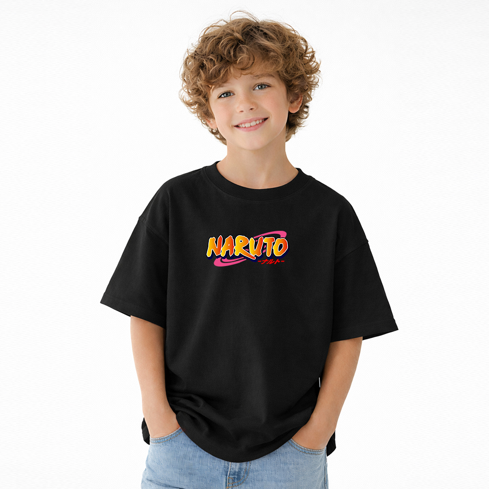 Naruto Anime Graphic T-Shirt for Kids Cartoon Print Cotton Tee