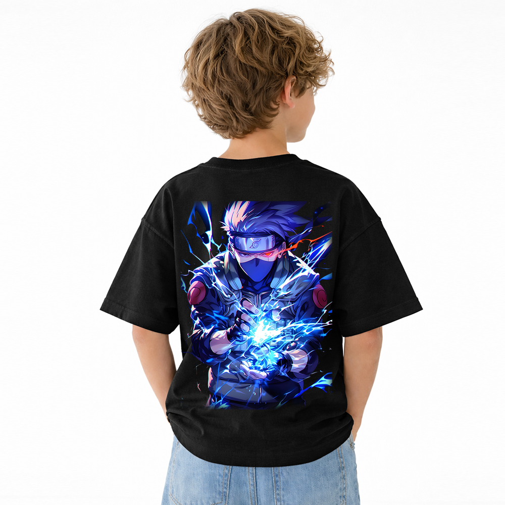 Naruto Anime Graphic T-Shirt for Kids Cartoon Print Cotton Tee