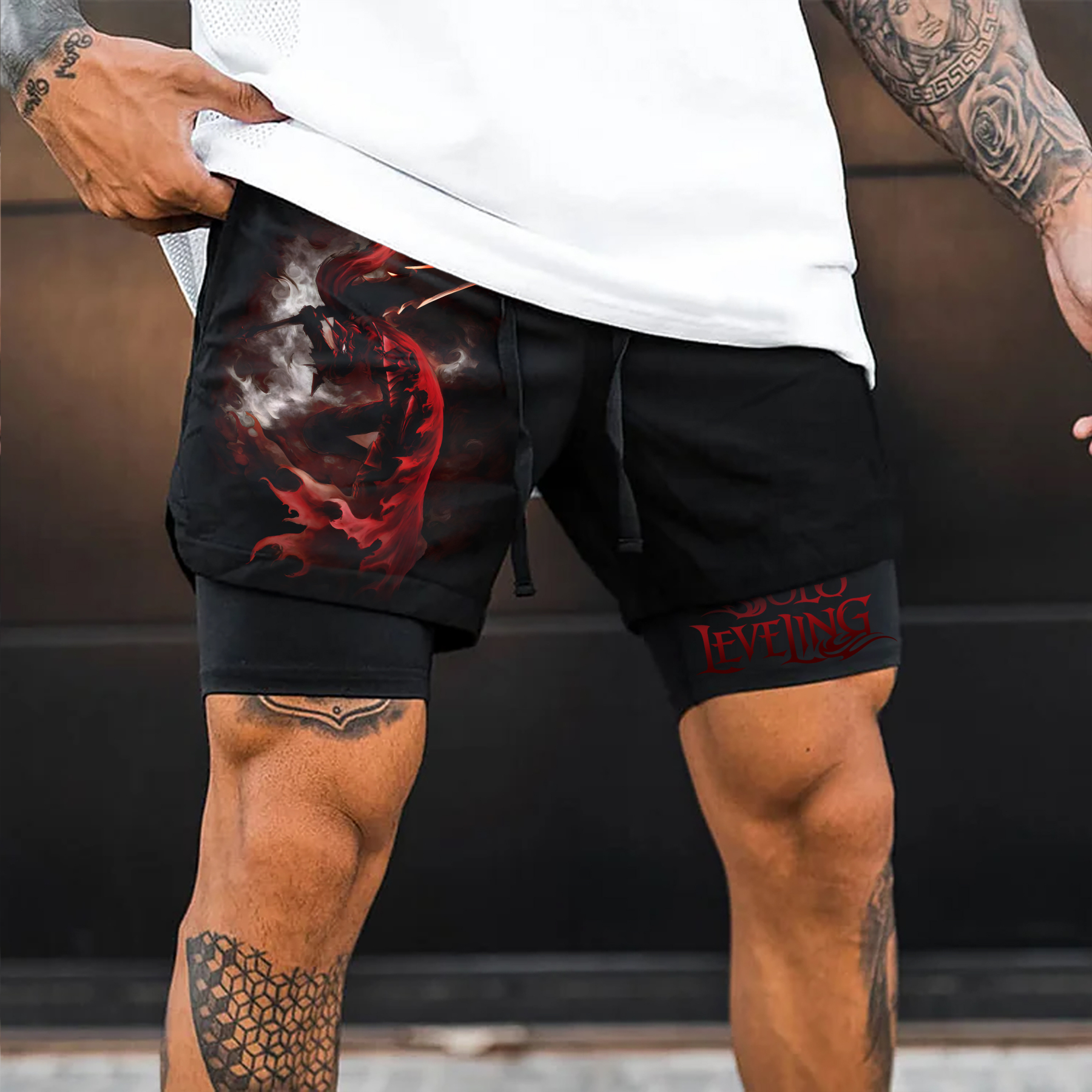 Unisex  “Solo Lveling” Casual Anime Streetwear Shorts-comicclothing