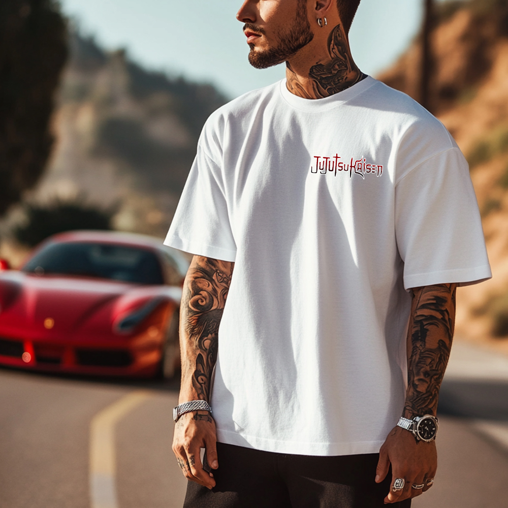 Oversized Unisex Anime Print T-Shirt