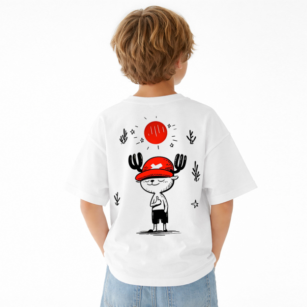 One Piece Graphic T-Shirt for Kids Cartoon Print Cotton Tee