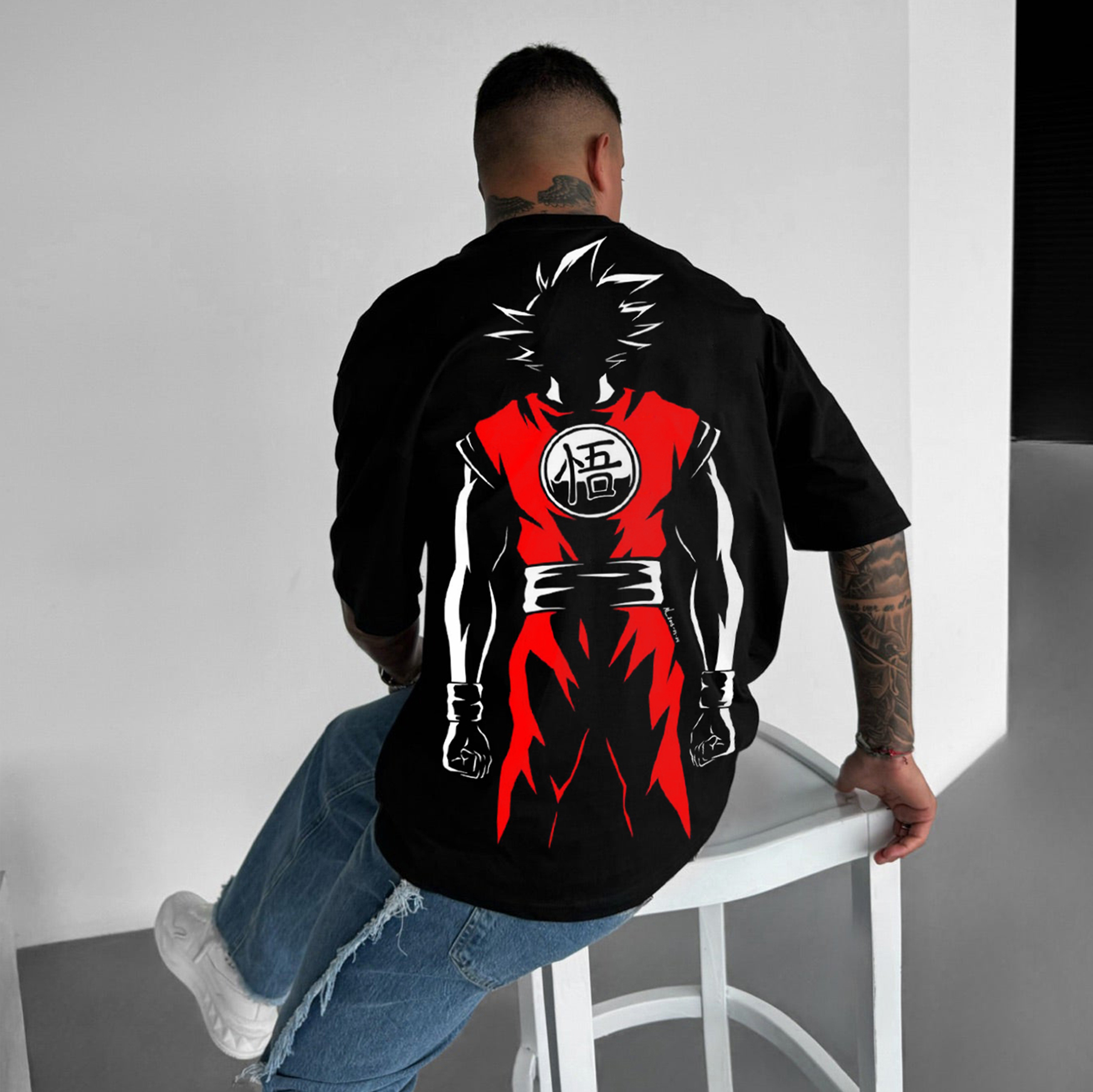 Oversize   Goku Print Tee-comicclothing