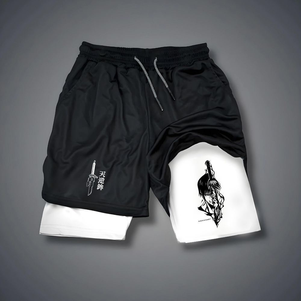 Casual mainstream anime print gym shorts-comicclothing