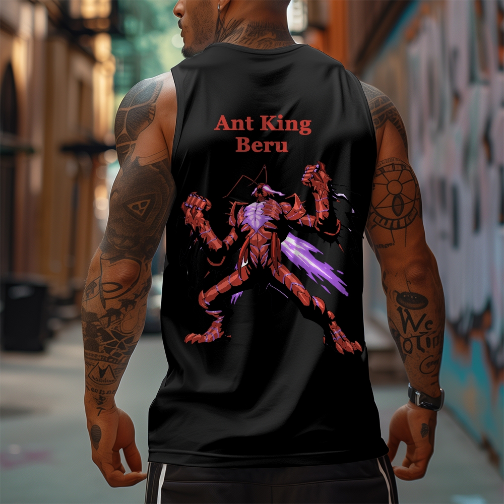 Oversized Anime Print Gym Tank Top