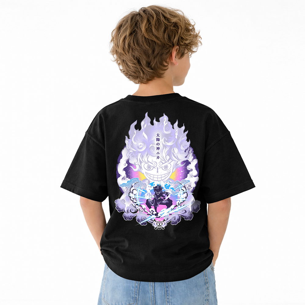 One Piece Anime Graphic T-Shirt for Kids Cartoon Print Cotton Tee