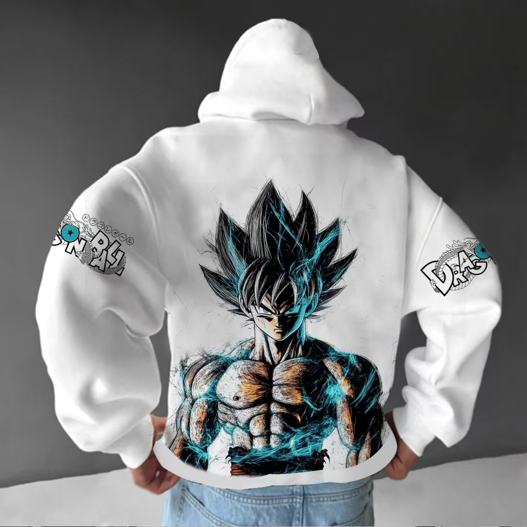 Oversized Unisex Anime Print Hoodie