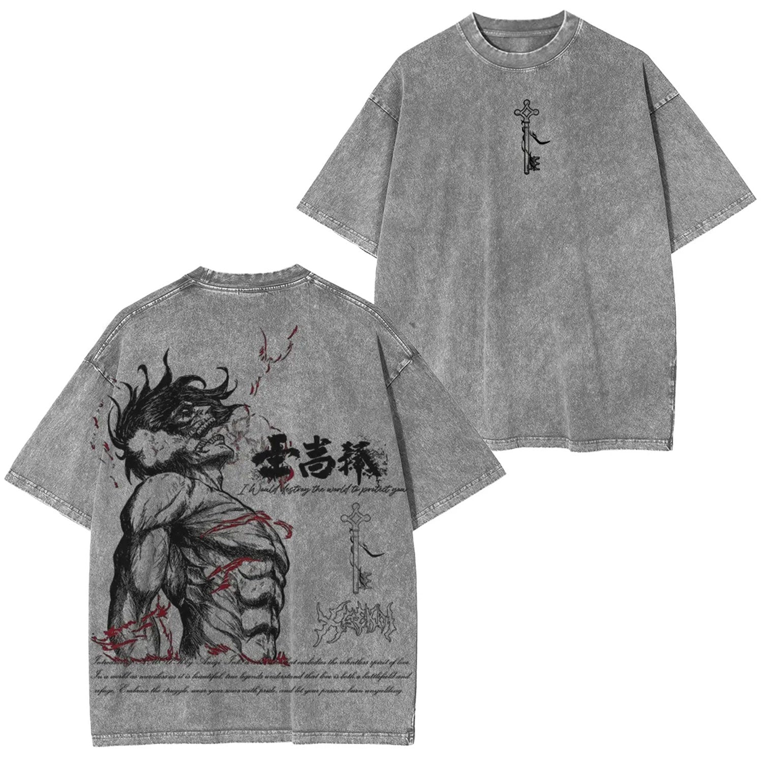 ATTACK ON TITAN UNISEX ANIME INSPIRED VINTAGE T-SHIRT-[DS]-comicclothing