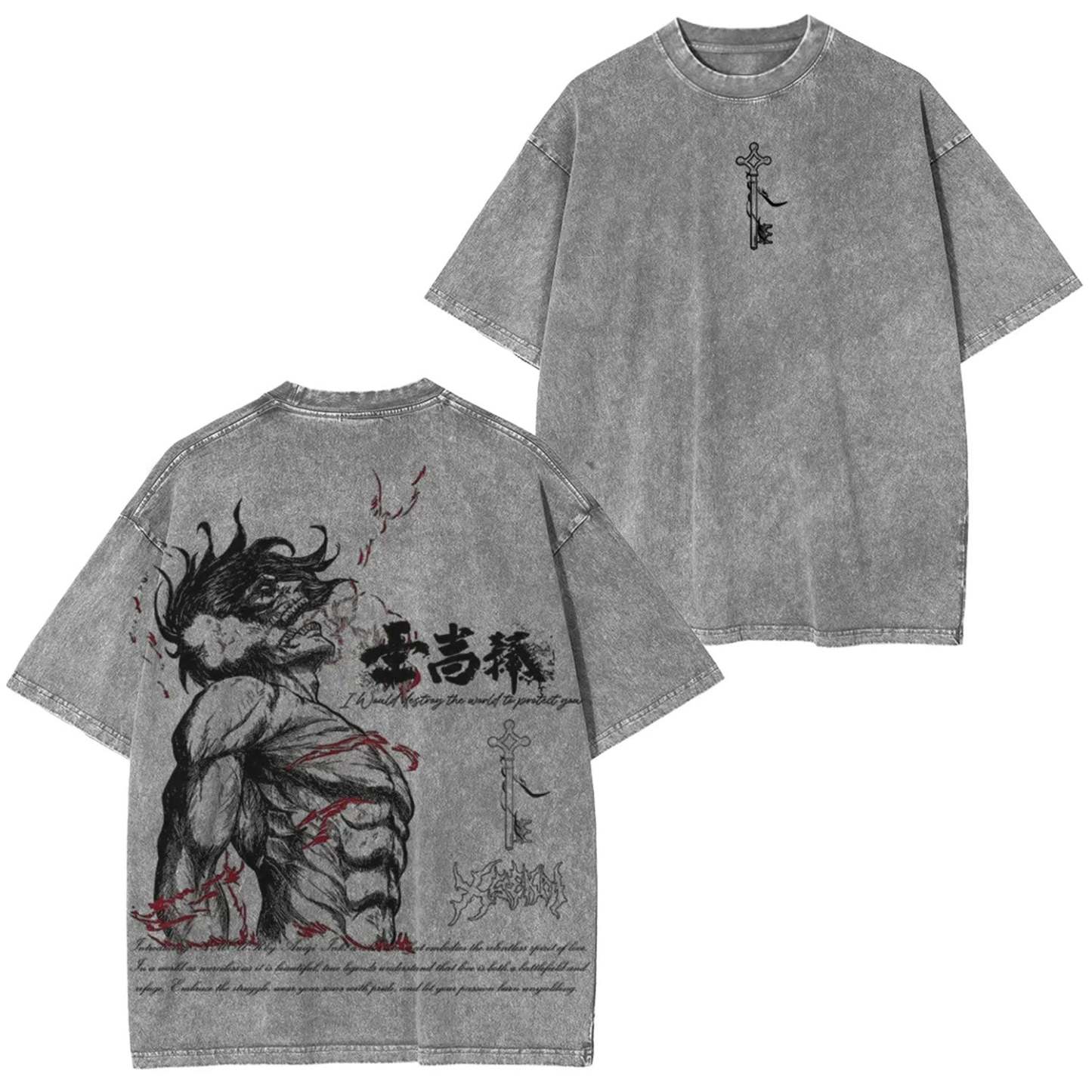 ATTACK ON TITAN UNISEX ANIME INSPIRED VINTAGE T-SHIRT-[DS]-comicclothing