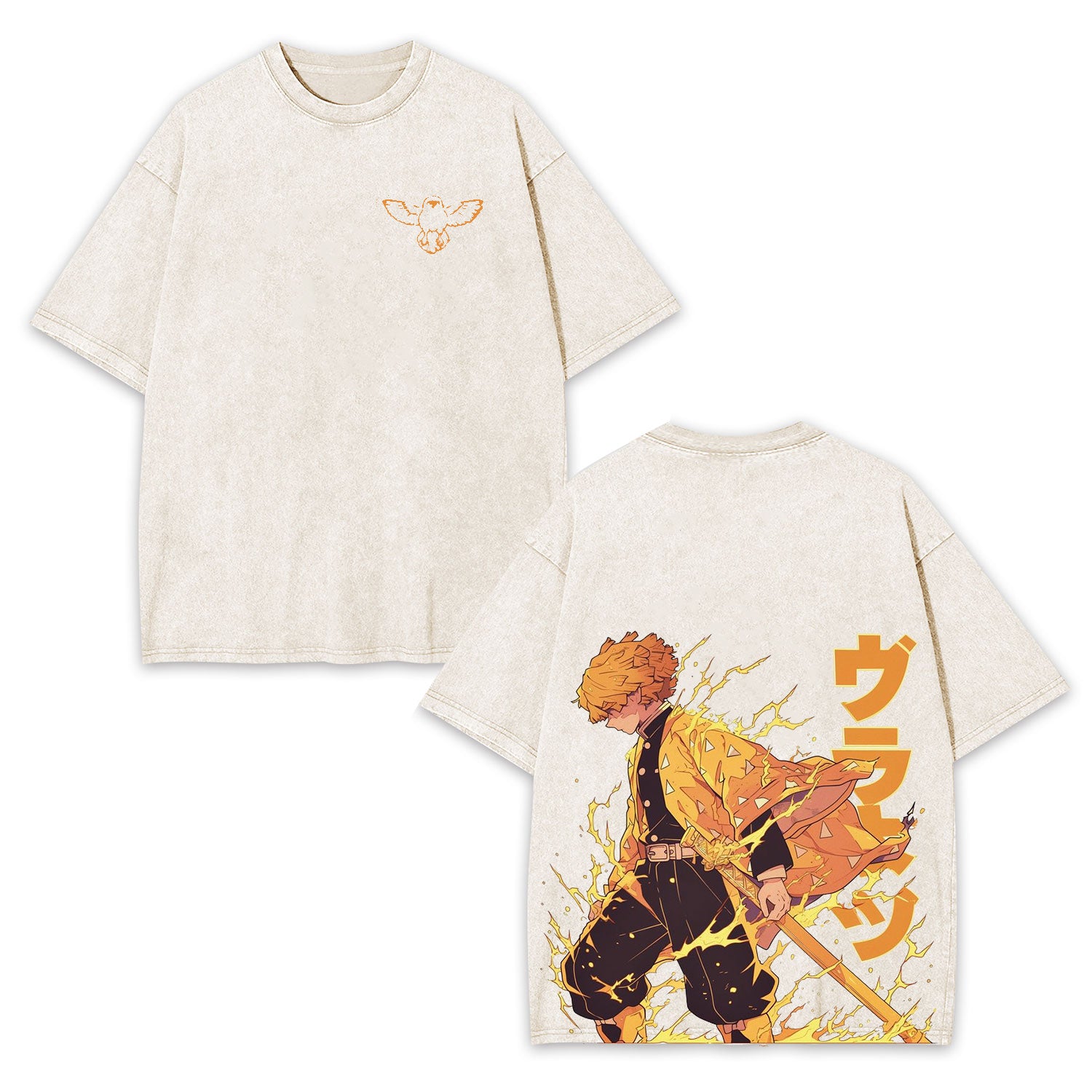 DEMON SLAYER ZENITSU UNISEX ANIME OVERSIZED TEE-[DS]-comicclothing
