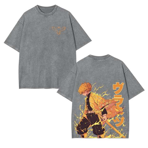 DEMON SLAYER ZENITSU UNISEX ANIME OVERSIZED TEE-[DS]-comicclothing