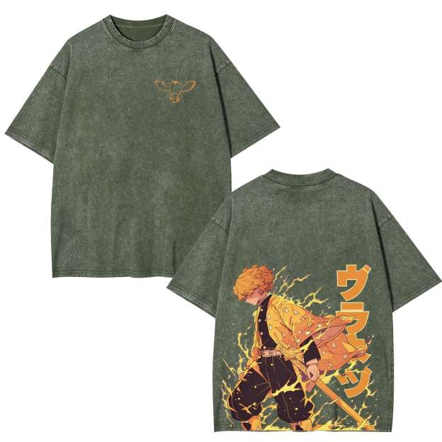 DEMON SLAYER ZENITSU UNISEX ANIME OVERSIZED TEE-[DS]-comicclothing
