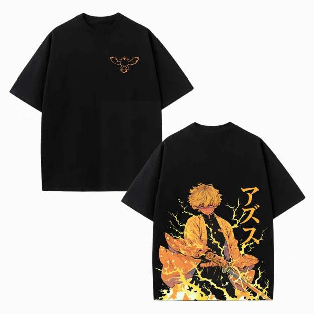 DEMON SLAYER ZENITSU UNISEX ANIME OVERSIZED TEE-[DS]-comicclothing