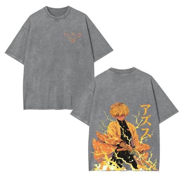 DEMON SLAYER ZENITSU UNISEX ANIME OVERSIZED TEE-[DS]-comicclothing
