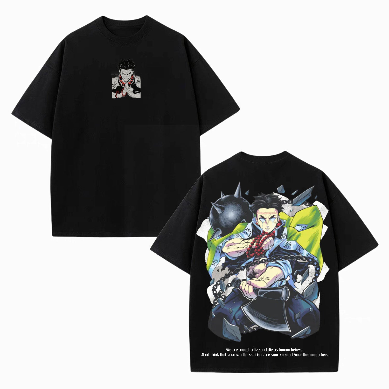 GYOMEI DEMON SLAYER UNISEX ANIME INSPIRED VINTAGE OVERSIZED TEE-[DS]-comicclothing