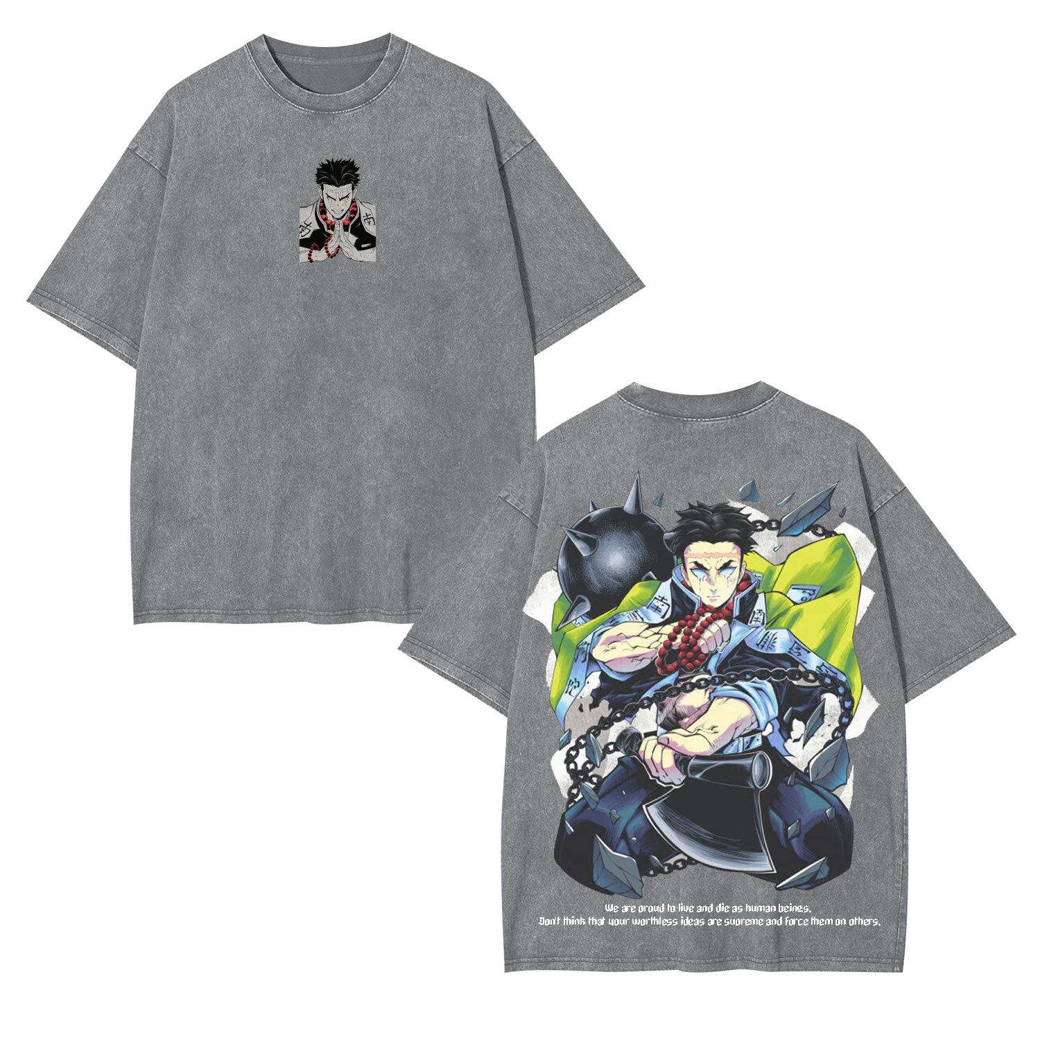GYOMEI DEMON SLAYER UNISEX ANIME INSPIRED VINTAGE OVERSIZED TEE-[DS]-comicclothing