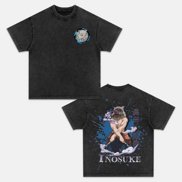 HASHIBIRA INOSUKE UNISEX ANIME INSPIRED VINTAGE T-SHIRT丨DEMON SLAYER-[DS]-comicclothing
