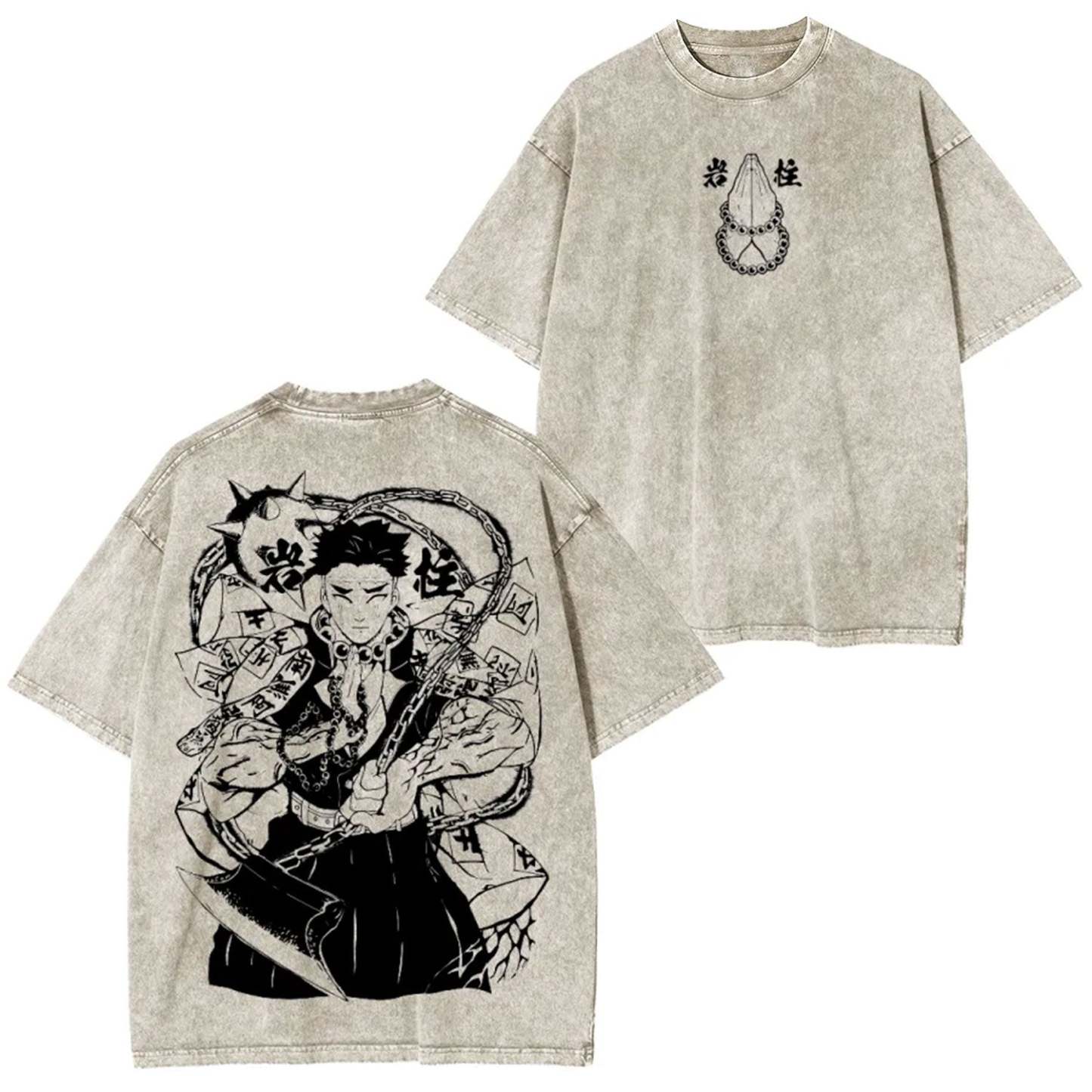 HIMEJIMA GYOUMEI DEMON SLAYER ANIME UNISEX WASHED T-SHIRT -[DS]-comicclothing