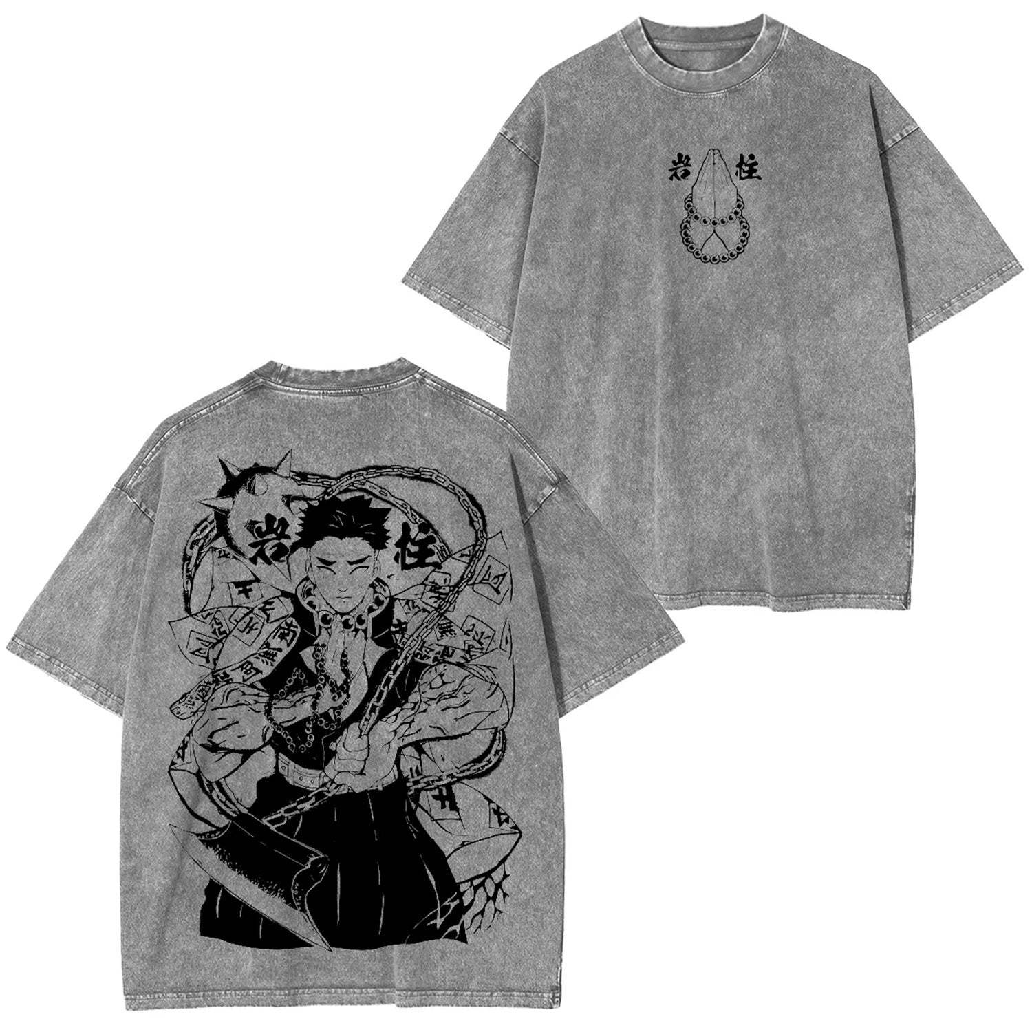 HIMEJIMA GYOUMEI DEMON SLAYER ANIME UNISEX WASHED T-SHIRT -[DS]-comicclothing