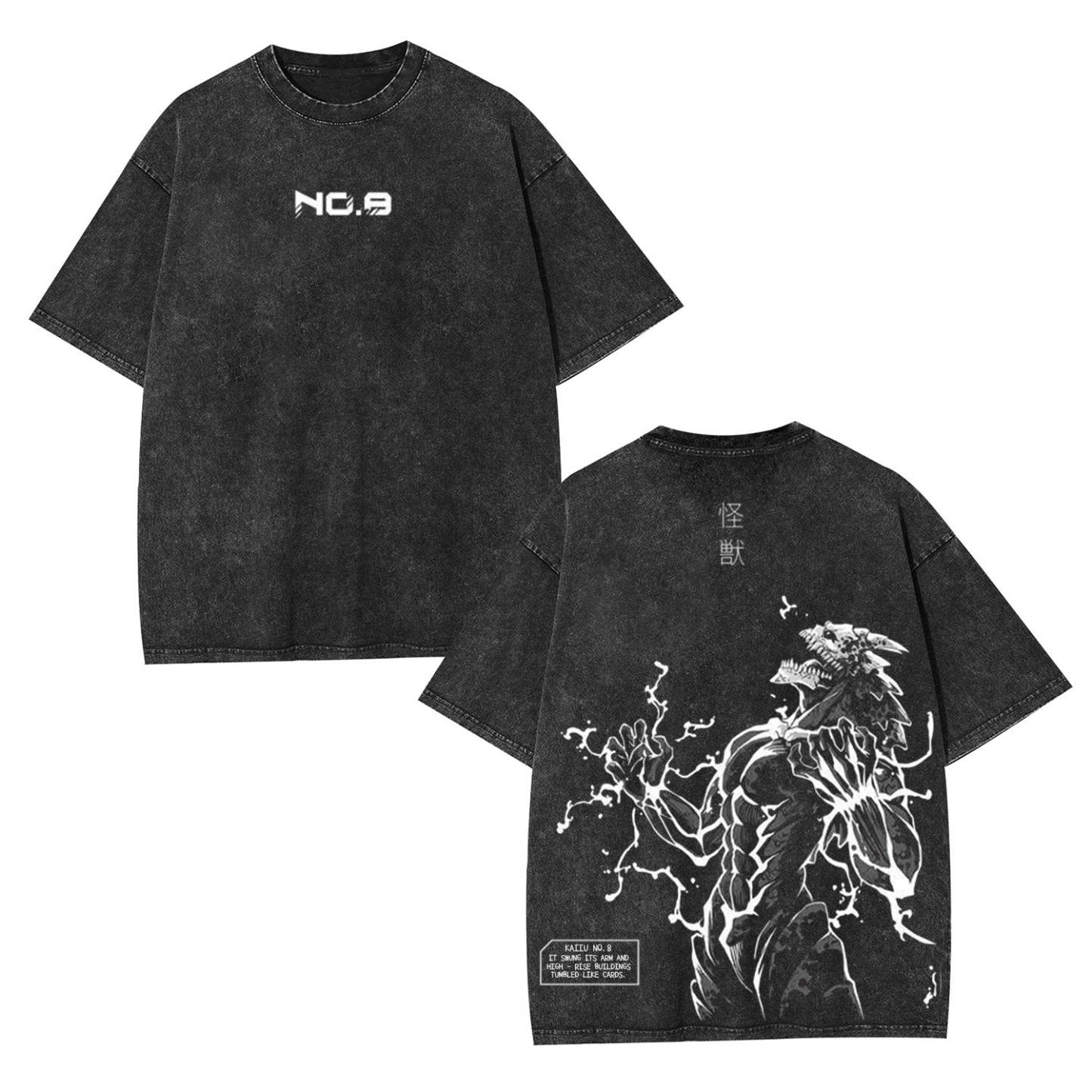 KAIJU NO.8  OVERSIZED WASHED ANIME TEE -[DS]-comicclothing