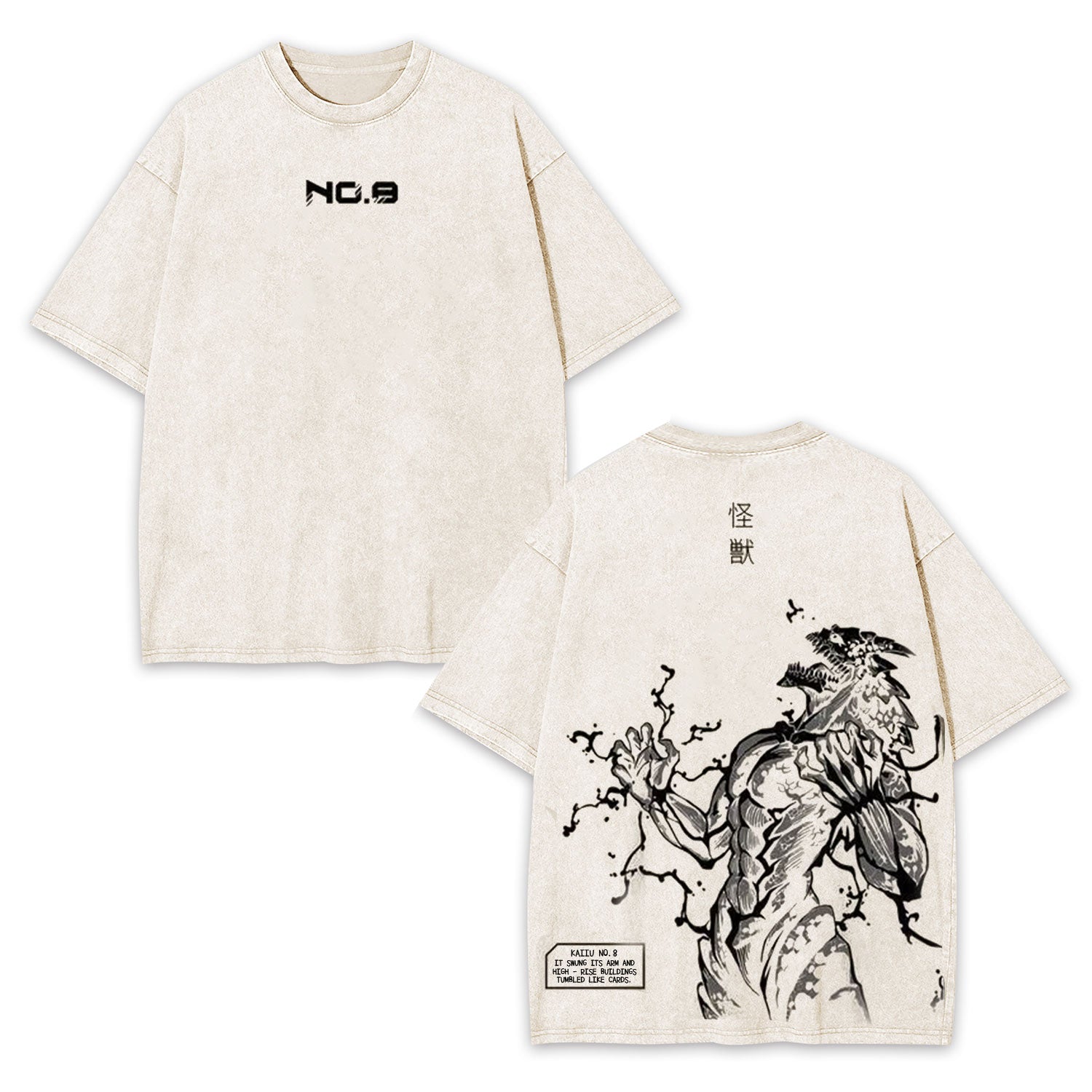 KAIJU NO.8  OVERSIZED WASHED ANIME TEE -[DS]-comicclothing
