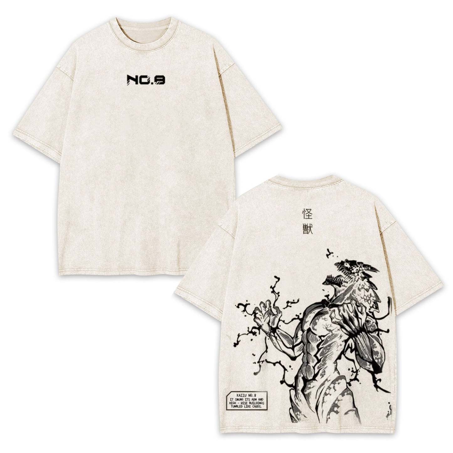 KAIJU NO.8  OVERSIZED WASHED ANIME TEE -[DS]-comicclothing