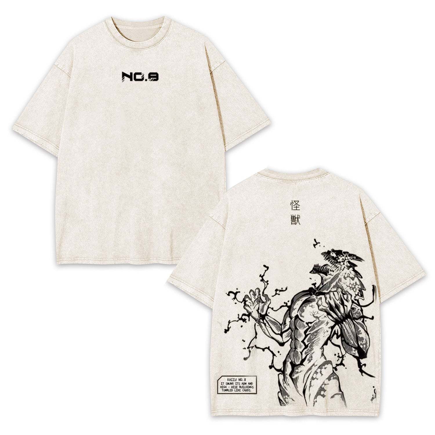 KAIJU NO.8  OVERSIZED WASHED ANIME TEE -[DS]-comicclothing