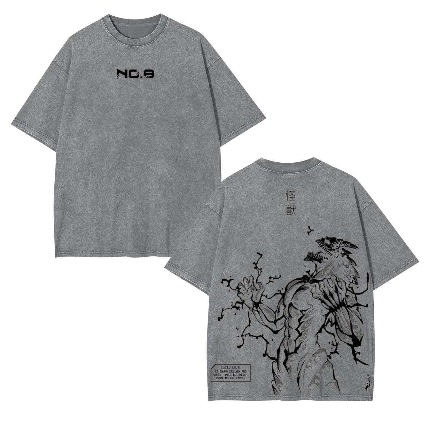 KAIJU NO.8  OVERSIZED WASHED ANIME TEE -[DS]-comicclothing