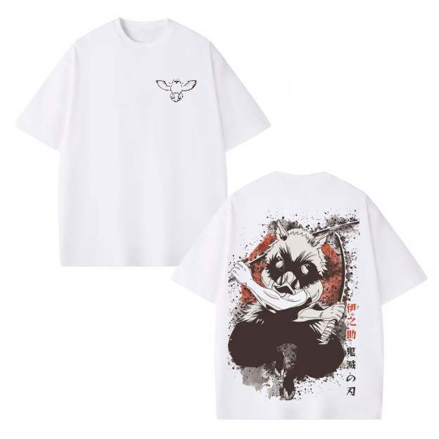 KAMADO INOSUKE DEMON SLAYER ANIME UNISEX WASHED T-SHIRT -[DS]-comicclothing