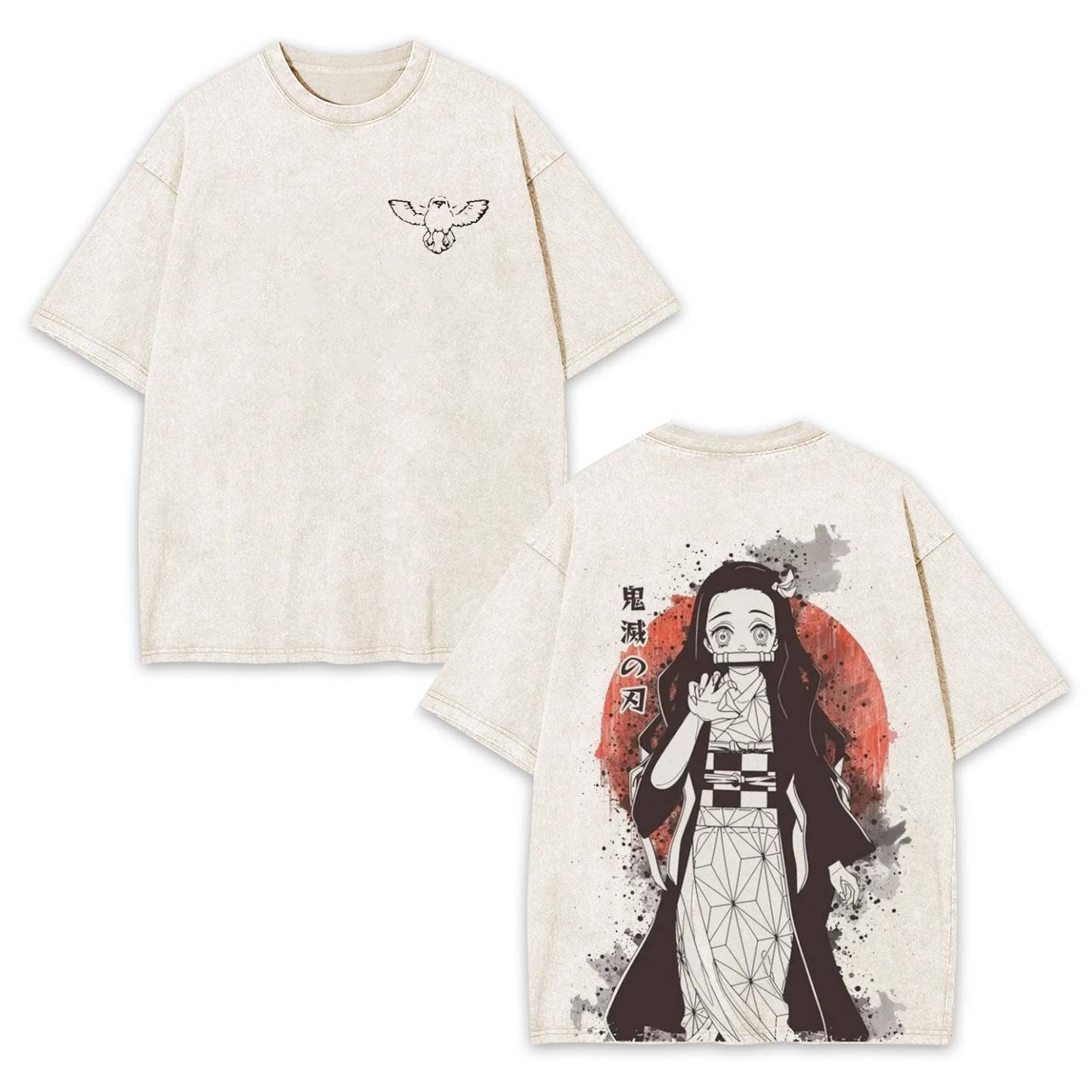 KAMADO NEZUKO DEMON SLAYER ANIME UNISEX WASHED T-SHIRT -[DS]-comicclothing