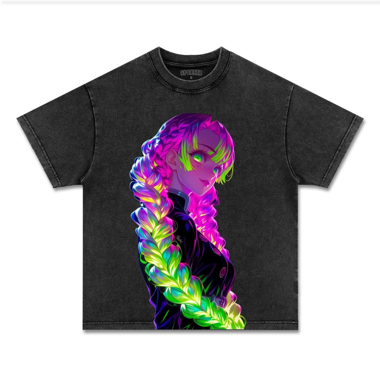 MITSURI KANROJI UNISEX ANIME INSPIRED VINTAGE TEE丨DEMON SLAYER-[FRONT]-comicclothing