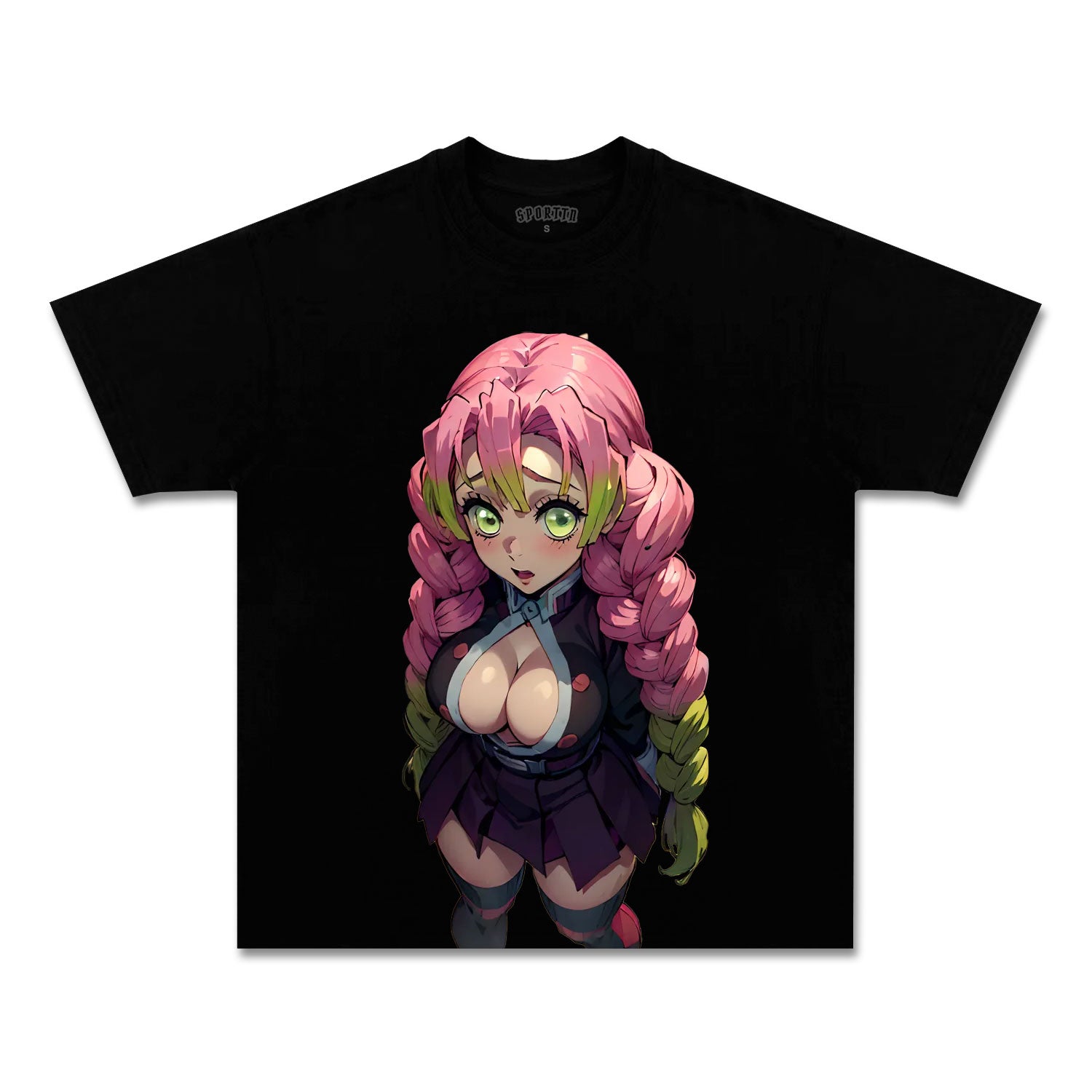 MITSURI KANROJI UNISEX ANIME INSPIRED VINTAGE TEE丨DEMON SLAYER-[FRONT]-comicclothing